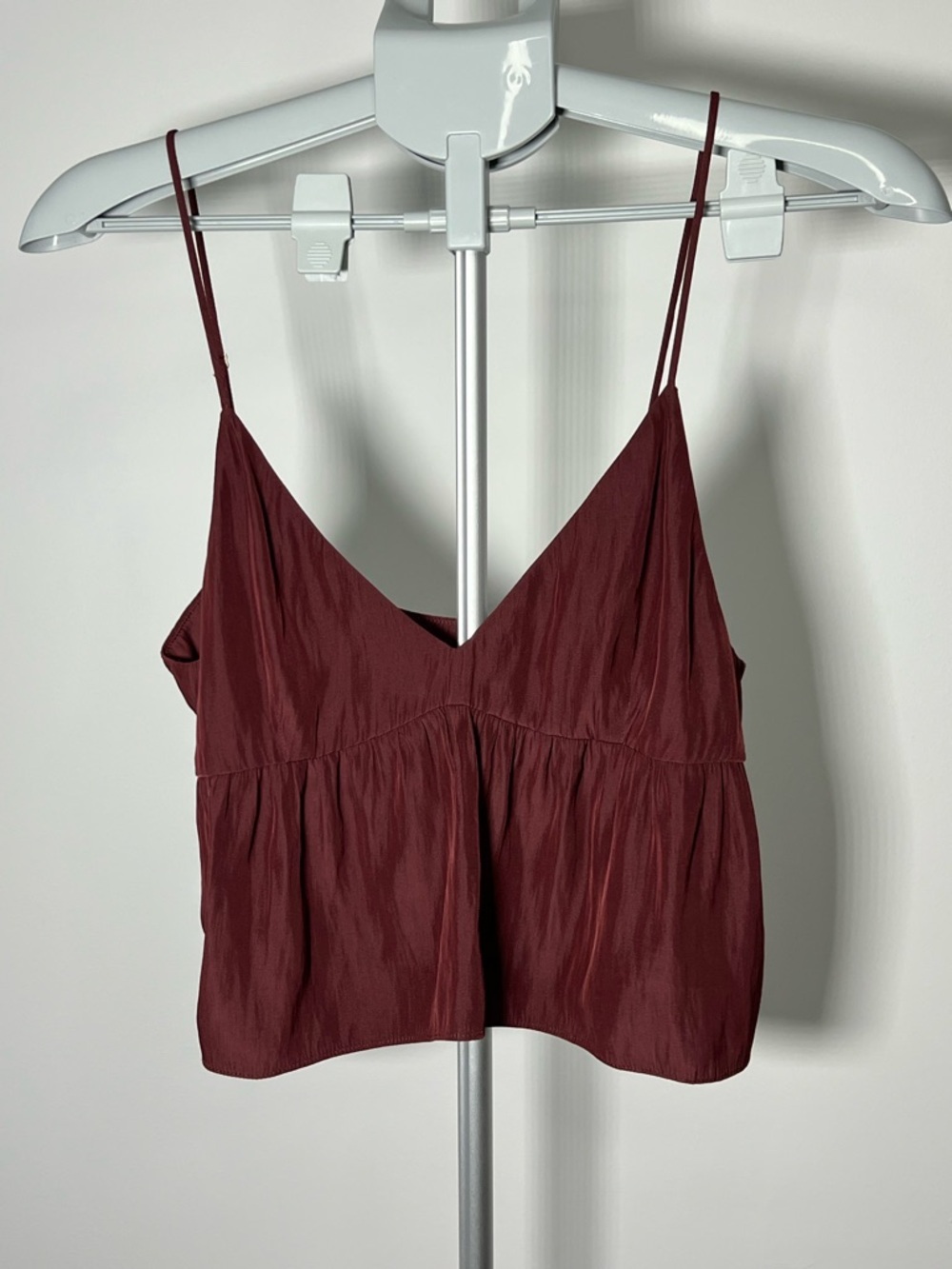 Little Moon Maroon V-Neck Spaghetti Strap Cami